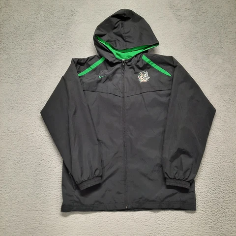 Nike UND Fighting Sioux Jacket Youth L Large Black Windbreaker Hoodie Full Zip Cover