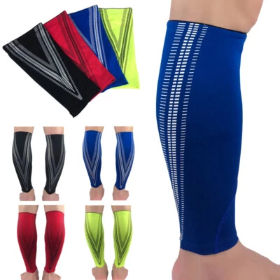 1 Pair Sports Protective Leg Sleeves Compression Calf Leg Brace Cycling Support - Image 1 of 4