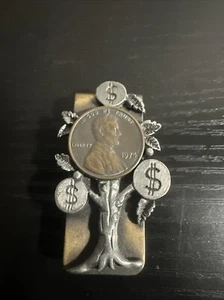 Vintage Las Vegas Lucky Tree Penny Money Clip 1974 Lucky Penny Money Tree - Picture 1 of 14