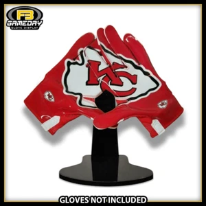 Football Receiver Gloves Display w/ Stand for Kansas City Chiefs Gloves! NFL - Picture 1 of 3