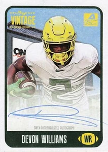2021 Onyx Vintage College Football #CADW Devon Williams Blue Ink Autograph Auto - Picture 1 of 2