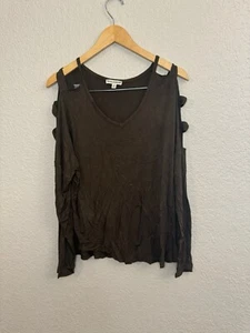 Zenana Outfitters By Chico T Shirt Blusa Manica Lunga Grigio Donna - Taglia Media - Foto 1 di 8