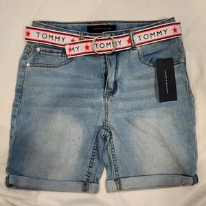 Tommy Hilfiger belted sullivan wash Jean girl shorts (D135) - Picture 1 of 14