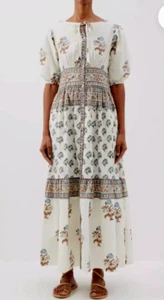 Maxi popelina de algodón con estampado floral natural de camilla en capas HANNAH para mujer - Imagen 1 de 8
