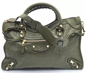Balenciaga City Medium Olive Green Leather (New with defects) Top handle Tote - Picture 1 of 22