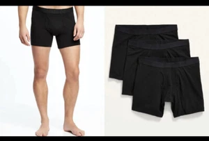 NEW Old Navy Black Solid Soft-Washed Built-In Flex 3-Pack Boxer Briefs Men XS XL - Picture 1 of 3