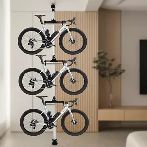 3 Bike Storage Rack Stand, Free Standing Vertical Bike Rack Holds Up to 30 kg - Picture 1 of 20