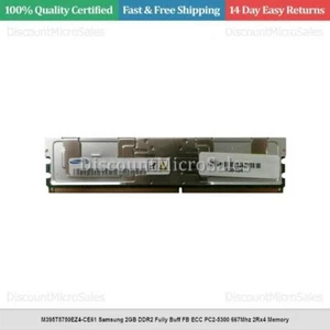 M395T5750EZ4-CE61 Samsung 2GB DDR2 Fully Buff FB ECC PC2-5300 667Mhz 2Rx4 Memory - Picture 1 of 1