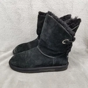 UGG Zapatos Mujer Talla 7 Negro Gamuza Koolaburra Remley Botas de Piel de Oveja *Leer* - Imagen 1 de 11