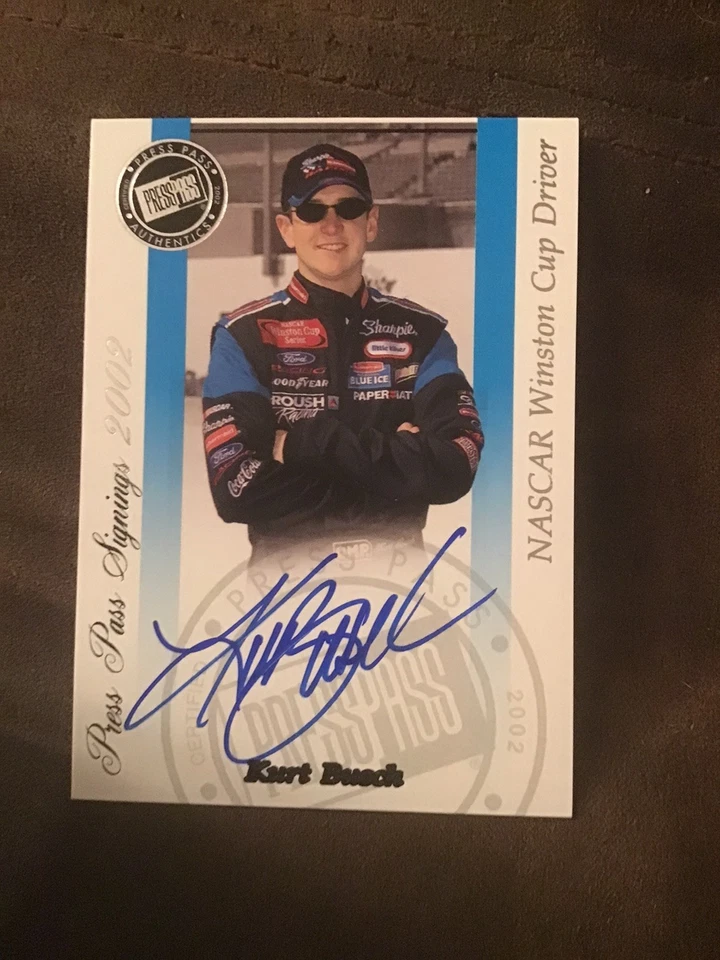 2002 KURT BUSCH PRESS PASS SIGNINGS AUTOGRAPH - Image 1 of 1