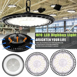 100-600W UFO LED Hallenbeleuchtung Industrielampe Hochregal Hallenstrahler Lampe - Bild 1 von 54