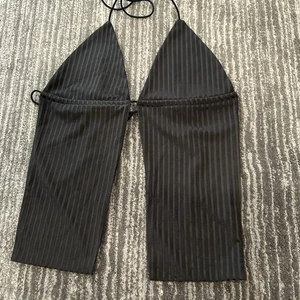 Womens Small Sexy Halter Top Backless Tie Strap Sleeveless Camisole Black EUC - Picture 1 of 7