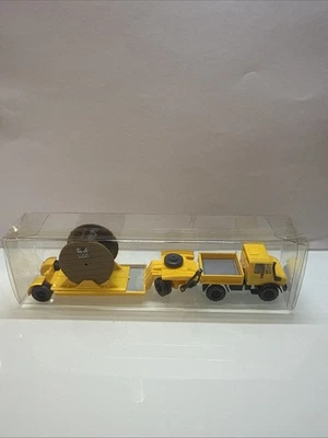 O66  Wiking Unimog  1:87 Wiking Mercedes Deutschen Bundespost Tieflader Post  MB - Bild 1 von 4