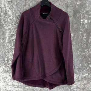 Athleta Size L Athleisure Zipper Stretch Outdoor Sweater Purple Long Sleeve - Picture 1 of 8