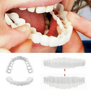 Snap On Top & Bottom False Teeth Veneers Cover Instant Clip Up Cosmetic Smile◮ - Picture 1 of 11