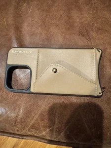 Bandolier Tan Leather Smooth Hailey Gold iphone 15 pro max case No Strap - Picture 1 of 5