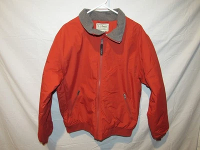 L.L. Bean Men's Orange Zip Up Fleece Lined Bomber Jacket Size L - Image 1 of 4