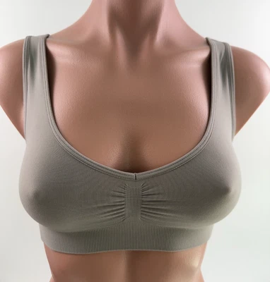 Sujetador Bralette Commando Ballet Body Soporte Medio Espalda Corredora Gris S/M Nuevo con Etiquetas Foto 1 de 4