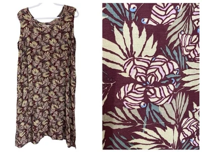 Vestido de rayón vintage de lino para mujer M floral sin mangas artístico **Redimensionado** Foto 1 de 4