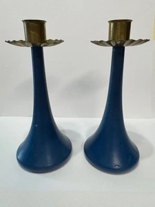 2 Vintage schwedische MCM Holz Kerzenständer Schweden Kerzenständer - Bild 1 von 8