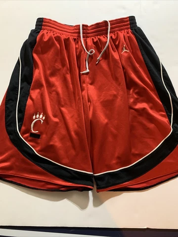 NIKE  Jordan “UC” University of Cincinnati basketball shorts Red Black Embroider Cover