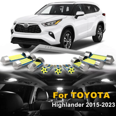 15x White LED Lights Interior Package for Toyota Highlander 2014-2021 2022 2023 Foto 1 de 4