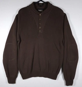 Guide Series Men's Brown Long-Sleeve Buttoned Cotton Crewneck Sweater Size LT - Picture 1 of 11