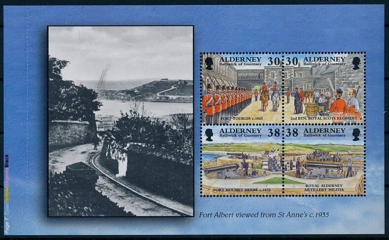 Alderney 1999 MNH Booklet Pane, Fort St Anne's,Architecture, Cannon Military - Image 1 of 1