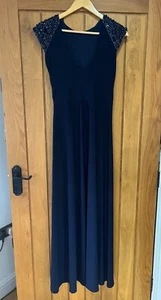 MONSOON Kleid Perlen Größe 10 dunkelblau Hochzeit Abschlussball lang Maxi Party Cocktail - Bild 1 von 8