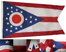 3x5 State of Ohio OH 3'x5' Premium Double Sided 210D Nylon Embroidered Flag 