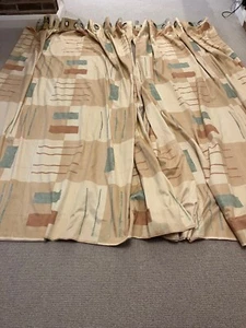 PAIR CROWFOOT EYELET LINED CURTAINS DROP 84.5” x 73.25” WIDE - Picture 1 of 20