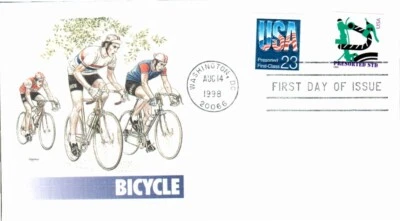 FLEETWOOD - BICYCLE AUG 14 1998 WASHINGTON DC FIRST DAY COVER (FDC) BX8 - Image 1 of 2