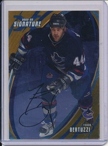 Todd Bertuzzi 2002-03 ITG Be A Player Signature Series Signatures #009 GOLD Auto