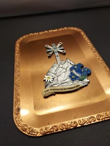 4. Int Wandertag 1976 Dettinben Kupferfarben Tablett Kruzifix Germany Souvenir - Bild 1 von 9