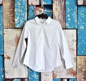 Women's Time & Tru Button Front Shirt Long Sleeve S, XXL White NEW W/ TAG - Picture 1 of 10