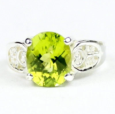 Peridot, 925 Sterling Silver Ladies Ring, SR369-Handmade - Image 1 of 4