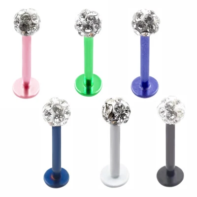 6 PIEZAS 16G 10mm Acero Inoxidable Labret Tachuelas Labial Perno Oreja Piercing Joyería Foto 1 de 4