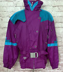 Spyder Womens 8 Ski Jacket Belted Thinsulate Hong Kong Vintage Purple Turquoise