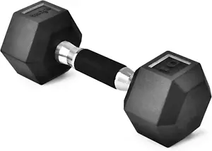 Rubber Grip Encased Hex Dumbbells – Hand Weights with Anti-Slip 5-50 LBS Single - Picture 1 of 12