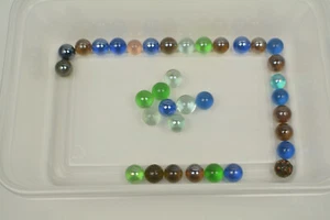 Lot of 35 Various Size Glass Marbles Various Sizes - Picture 1 of 7