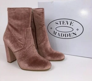 Steve Madden stivaletto donna blush velluto eco zip taglia 12 - Foto 1 di 5