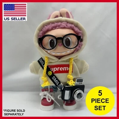 US Seller Popmart Labubu Supreme Ins Hoodie Outfit Clothes 5 Piece Set (No DOLL)