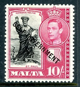 Malta 1948 British KGVI 10' Rose & Black Self Government Scott #222 Mint U651 - Picture 1 of 6