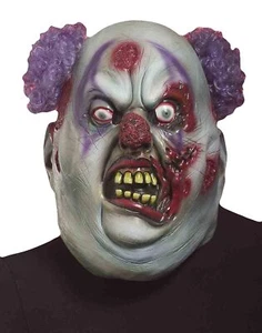 Zombie Clown 3/4 Mask Circus Fancy Dress Up Halloween Adult Costume Accessory - Picture 1 of 1