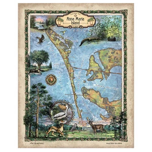 Póster Anna Maria Key Florida Mapa Impreso Pared Arte-Sin Enmarcar Decoración del Hogar Mejor Regalo - Imagen 1 de 63