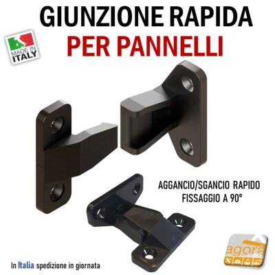 SHOPISNOW GIUNZIONE FISSA ZOCCOLO FISSAGGIO INTERPARETE RAPIDO PER PANNELLI 90° AGGANCIO