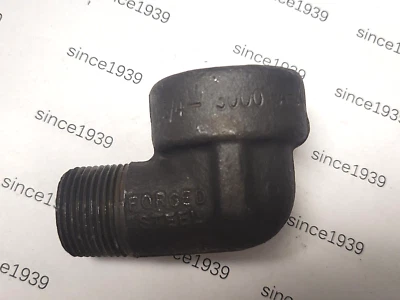 90° Street Elbow 3/4" Pipe, Class 3000# Black Forged Steel - Image 1 of 2