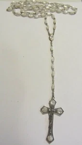 Rosario vintage de cuentas opalescente moonglow Italia - Imagen 1 de 5