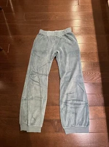 Kid’s Suzie Kondi Track Pants In Velour, Slate Blue, Size 10 - Picture 1 of 4