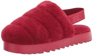 UGG Womens Super Fluff Slipper Red 6 - Picture 1 of 1
